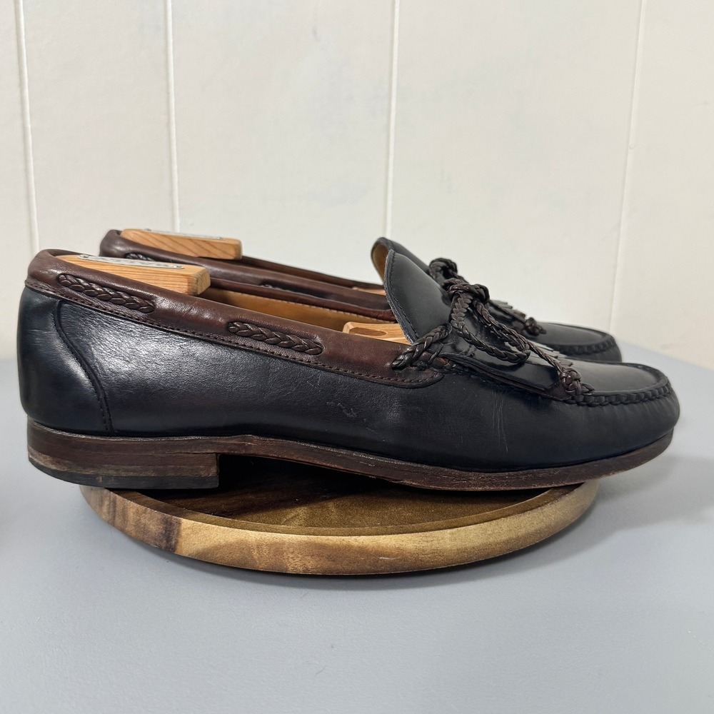 Allen Edmonds Tassel Loafers Mens 9.5 D Black Leather Dress Shoes